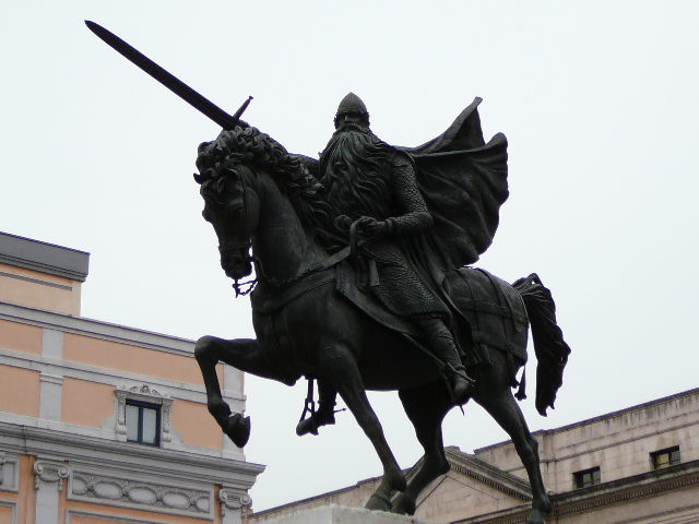 Le <i>Cid<i> Statue sur la <i>Plaza de Mío Cid</i> à Burgos