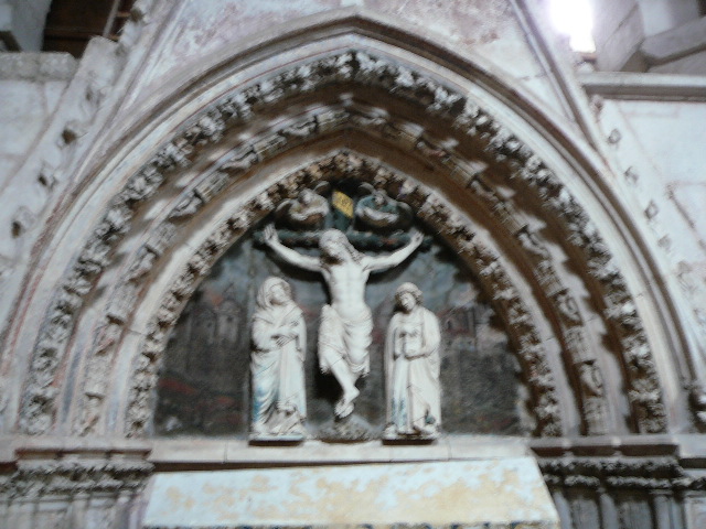 Tympan d'un porche de l'église du Monastère Royal de <i>las Huelgas</i> à Burgos 